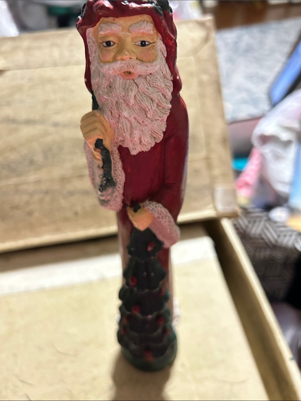 Skinny Santa Candle holder - Christmas Santa Claus GUC